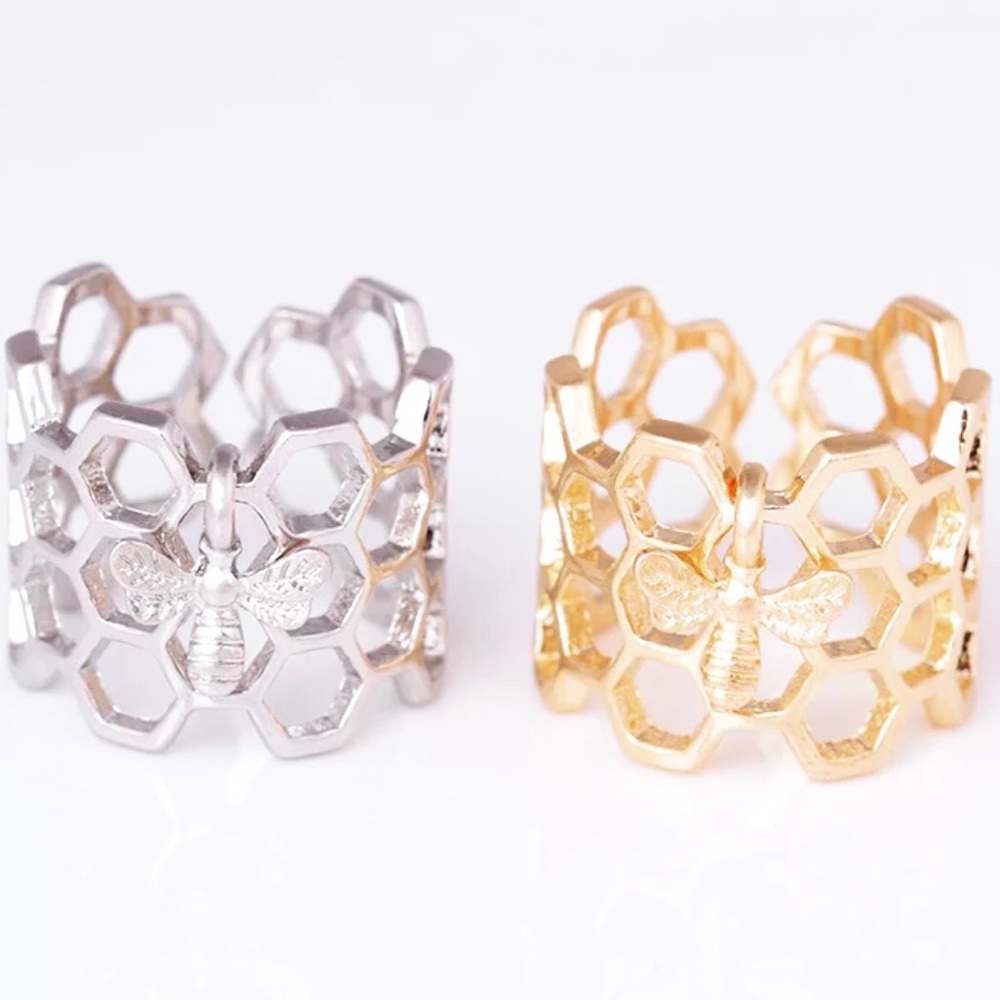 🐝🐝Gold Honeycomb Ring🐝🐝Adjustable